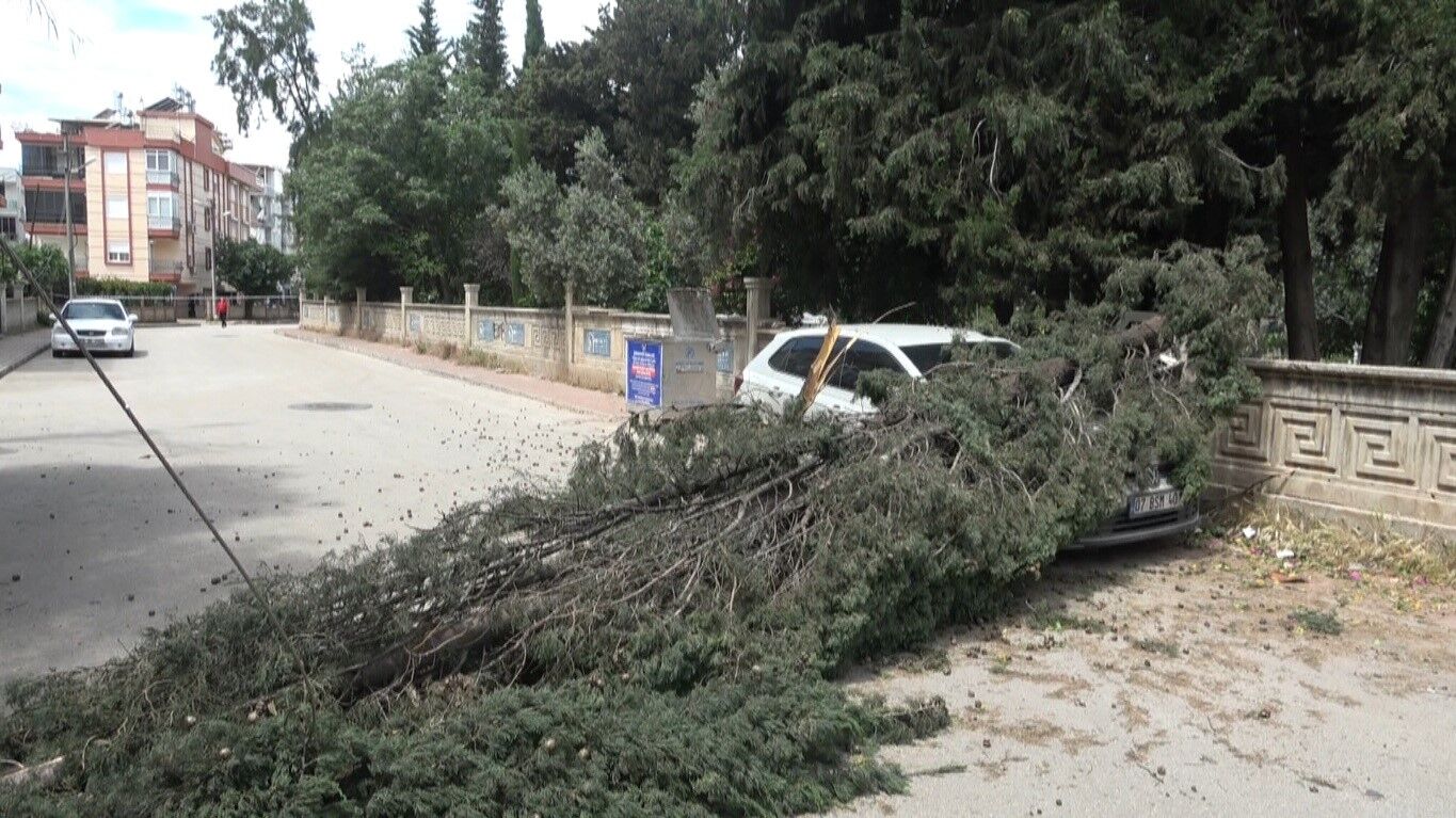 Antalya'da Rüzgarın Şiddeti Mezarlıkta Hasara Neden Oldu (4)