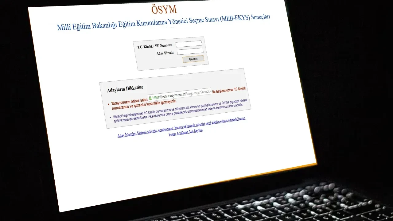 Meb Ekys Sonuc Sorgulama Ekrani 2026 Ekys Sinav Sonuclari Sonucosymgovtr Aciklandi Mi 3293397