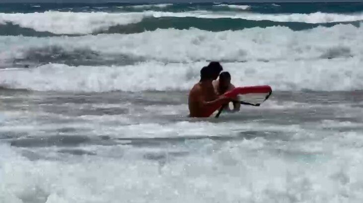 Alanya'da Denizde Korku Dolu Anlar (2)