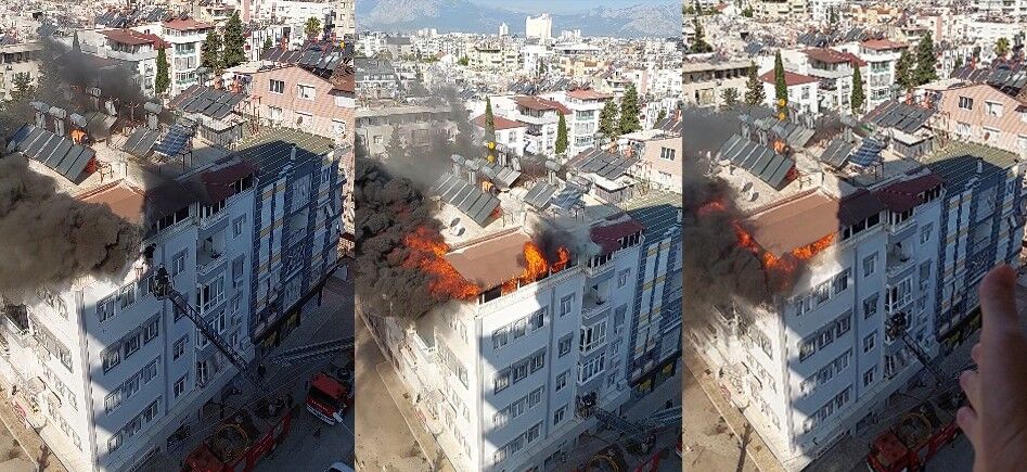Antalya'da Alevlerin Arasında Can Pazarı! Pencere Kenarına Sığındılar (1)