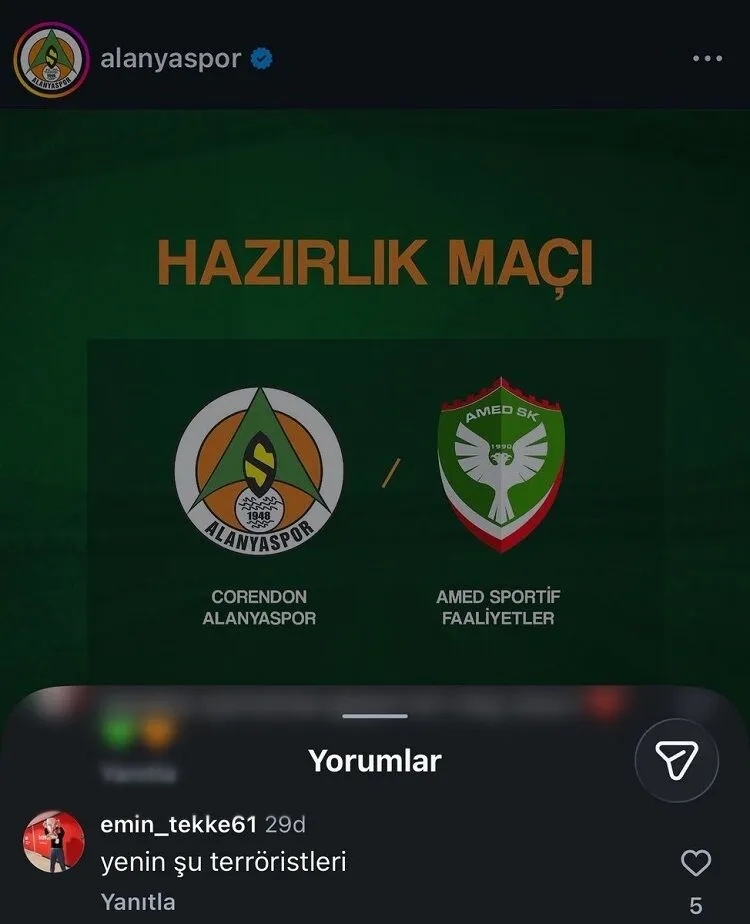 Fatih Tekkenin Oglu Oyle Bir Yorum Yapti Ki Amedspor Taraftari Tepki Gosterdi