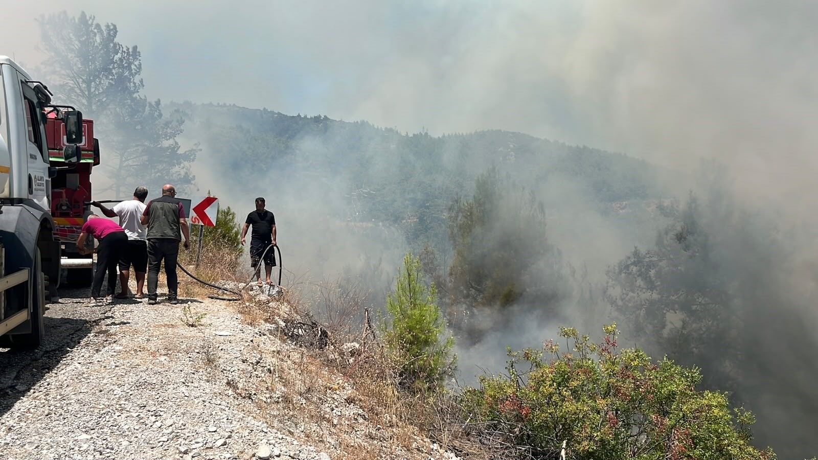 Son Dakika! Alanya'nın Tepe Mahallesi'nde Orman Yangını Çıktı (8)