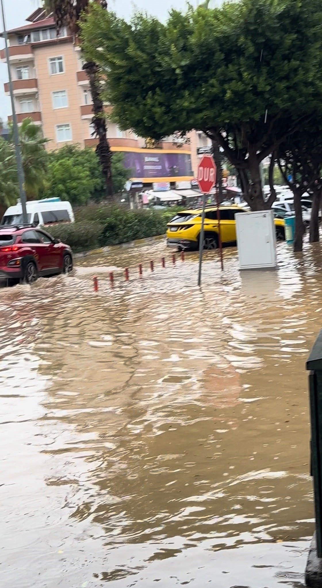 Alanya'da pazarı su bastı!