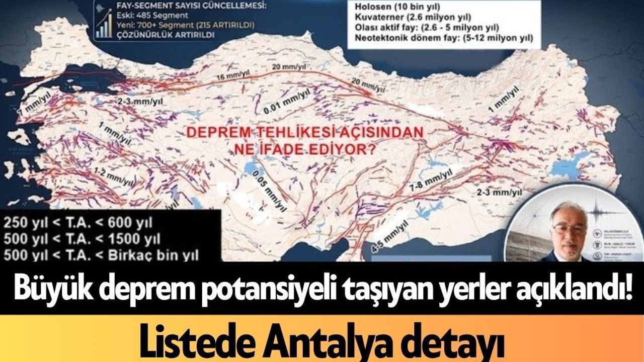Büyük deprem potansiyeli taşıyan yerler açıklandı! Listede Antalya detayı