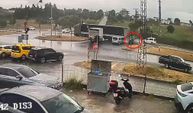 Antalya'da tırın otomobili sürükleyip takla attırdığı anlar kamerada: 3 yaralı