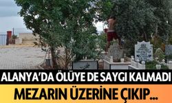 Alanya’da ölüye saygı kalmadı! Mezarın üzerine çıkıp...