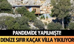 Pandemide yapılmıştı! Antalya'da denize sıfır kaçak villa yıkılıyor