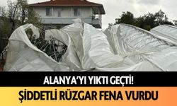 Alanya’yı yıktı geçti! Şiddetli rüzgar fena vurdu