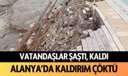 Vatandaş şaştı, kaldı! Alanya'da kaldırım çöktü