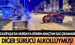 Gazipaşa'da hurdaya dönen araçtan sağ çıkmadı