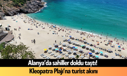 Alanya’da sahiller doldu taştı! Kleopatra Plajı’na turist akını