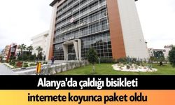 Alanya'da çaldığı bisikleti internete koyunca paket oldu