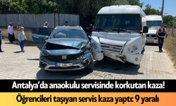 Antalya'da anaokulu öğrencilerini taşıyan servis kaza yaptı: 9 yaralı
