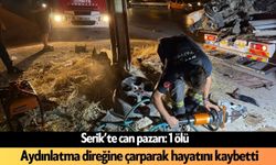 Son Dakika! Antalya Serik'te direğe çarpan sürücü öldü