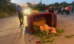 Serik'te facianın eşiğinden dönüldü: 3 tekerlekli motosiklet devrildi