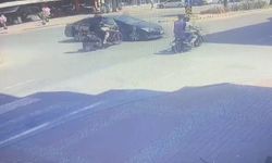 Manavgat'ta çarpışmanın etkisiyle yola savruldu