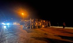 Manavgat'ta virajı alamadı devrildi