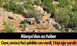 Alanya'dan acı haber! Genç sürücü feci şekilde can verdi, 1 kişi ağır yaralı