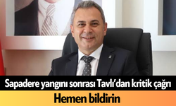 Sapadere yangını sonrası Tavlı’dan kritik çağrı