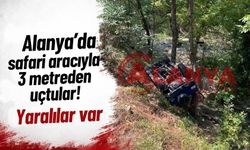 Son dakika! Alanya'da safari aracıyla 3 metreden uçtular: Yaralılar var