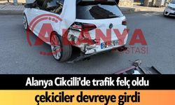 Alanya Cikcilli'de trafik felç oldu, çekiciler devreye girdi