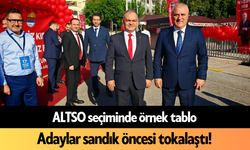 ALTSO seçiminde örnek tablo! Adaylar sandık öncesi tokalaştı!