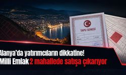 Alanya’da yatırımcıların dikkatine! Milli Emlak 2 mahallede satışa çıkarıyor