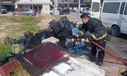 Antalya'da yanan araçta Türk Bayrağı hassasiyeti