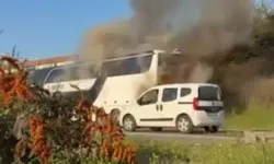 İstanbul Bayrampaşa'da yolcu otobüsü alev aldı