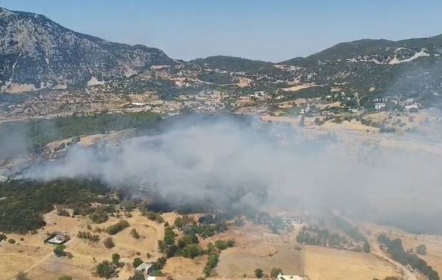 Antalya'da yangın ormana sıçradı! 4 helikopter ve uçak görevde