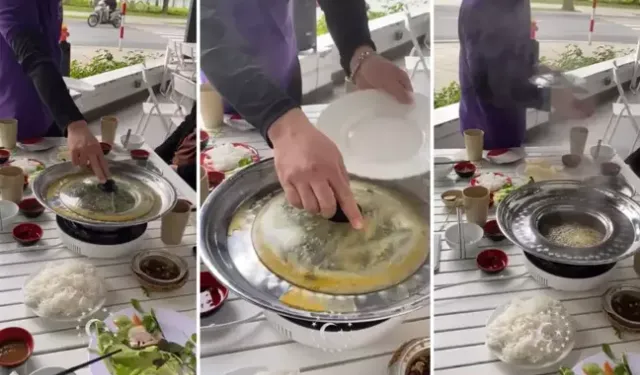 Bu nasıl yemek servisi: Görenlerin ağzı açık kaldı