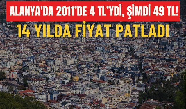 Alanya'da 2011’de 4 TL’ydi, şimdi 49 TL! 14 yılda fiyat patladı