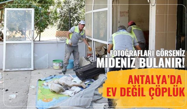 Fotoğrafları görseniz mideniz bulanır! Antalya’da ev değil çöplük