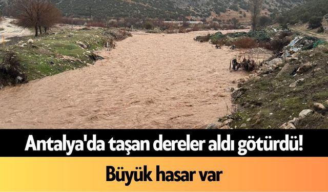 Antalya'da taşan dereler aldı götürdü! Büyük hasar var