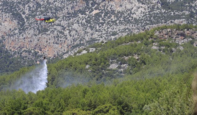 Antalya'da orman yangını: Havadan karadan destek