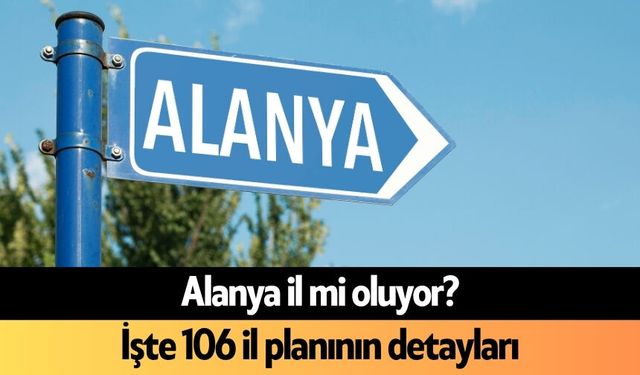 Alanya il mi oluyor? İşte 106 il planının detayları