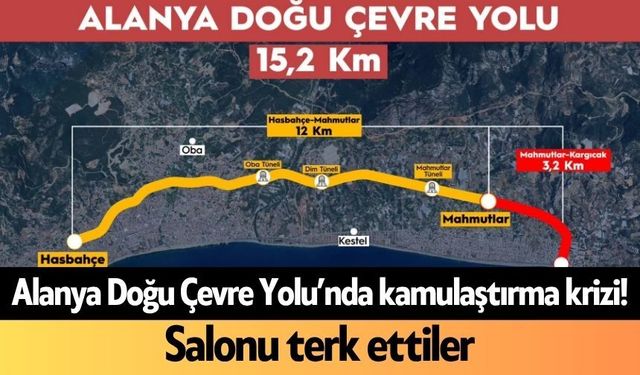Alanya Doğu Çevre Yolu’nda kamulaştırma krizi! Salonu terk ettiler