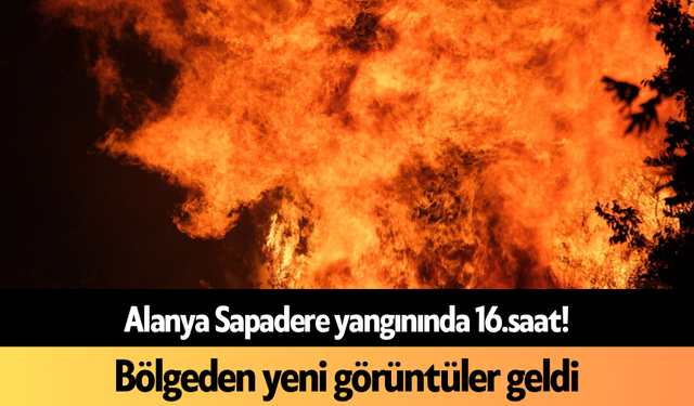 Alanya Sapadere yangınında 16.saat! Bölgeden yeni görüntüler geldi