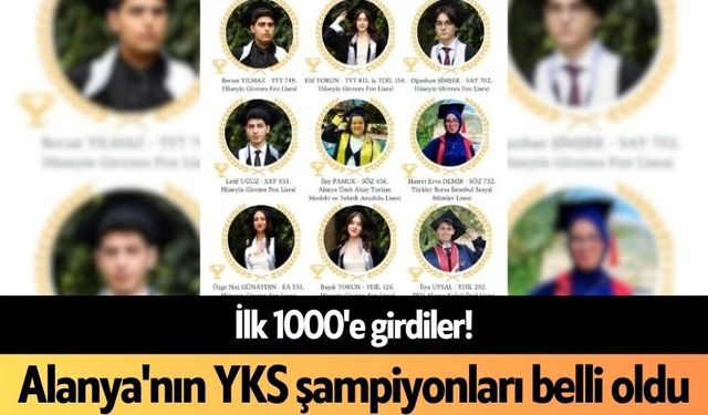 İlk 1000'e girdiler! Alanya'nın YKS şampiyonları belli oldu