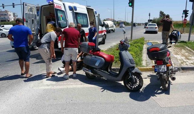 Antalya-Manavgat yolunda devrilen motosiklette yaralandı