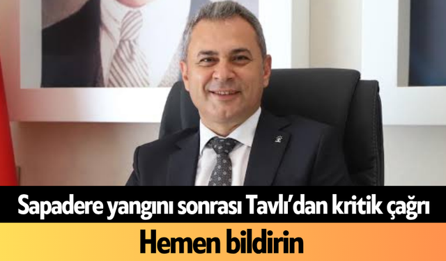 Sapadere yangını sonrası Tavlı’dan kritik çağrı