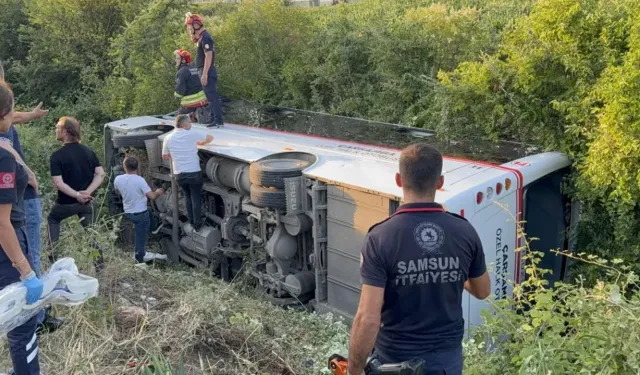 Samsun'da otobüs kazası: 21 yaralı