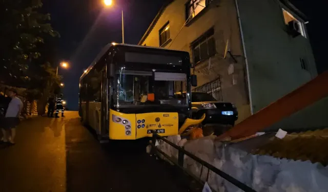 Sarıyer'de yağmur sonrası İETT otobüsü kaydı!