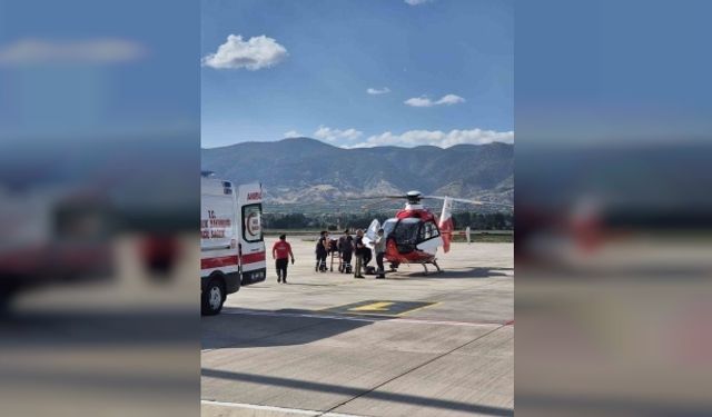 Tokat'tan ambulans helikopterle Konya'ya sevk