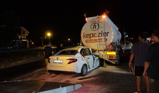 Antalya'da tankerin altında sıkıştı!