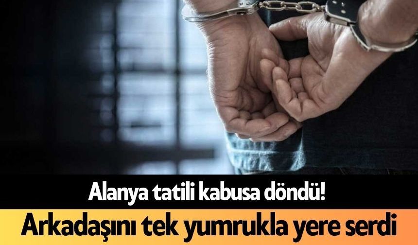 Alanya tatilleri kabusa döndü! Arkadaşını tek yumrukla yere serdi