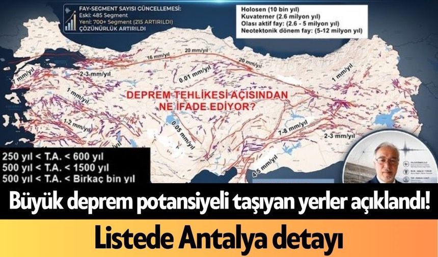 Büyük deprem potansiyeli taşıyan yerler açıklandı! Listede Antalya detayı