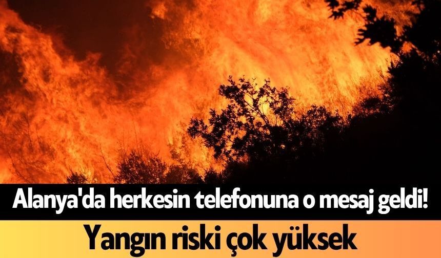 Alanya'da herkesin telefonuna o mesaj geldi! Yangın riski çok yüksek