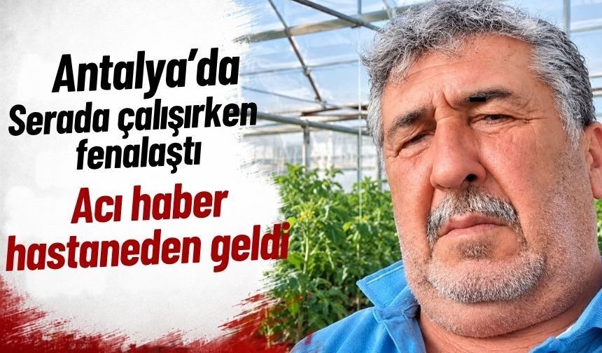 Antalya'da serada çalışırken fenalaştı! Acı haber hastaneden geldi