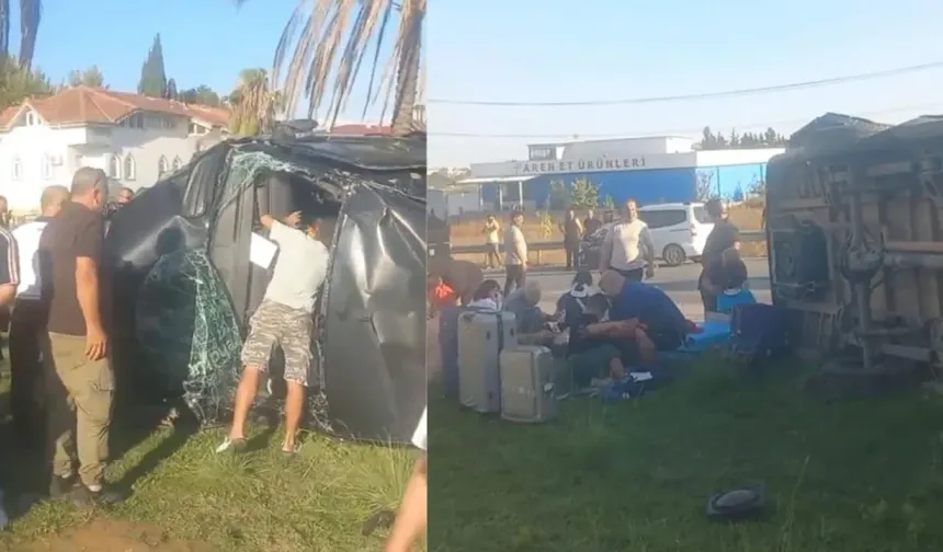 Antalya’da tur minibüsü devrildi: 17 yaralı